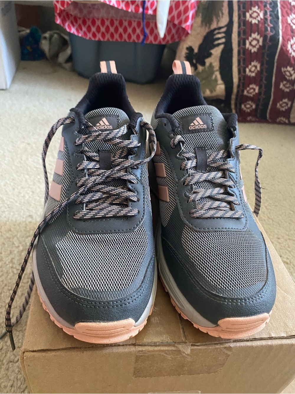 adidas Gray and Pink Women's Athletic Sneakers 7.5